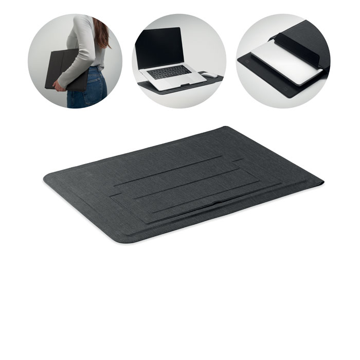 Pochette portable 16’’ personnalisable en RPET Practic Noir
