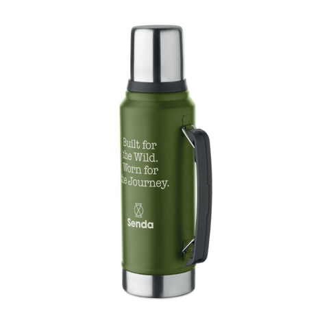 Bouteille isotherme 1L en acier recyclé promotionnelle Nyima
