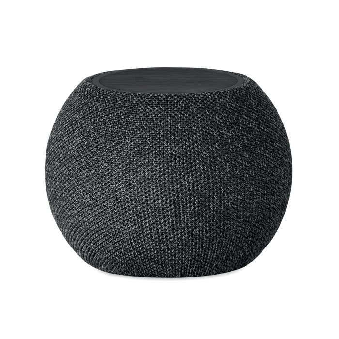 Enceinte sans fil 15W en tissu RPET à personnaliser Listoo Noir