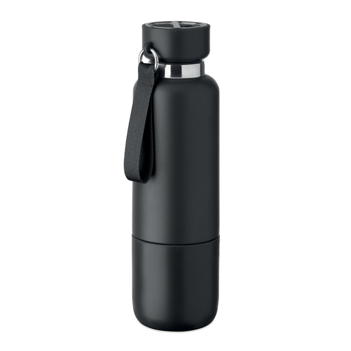Bouteille isotherme 500 ml en acier recyclé promotionnelle Noeka Noir