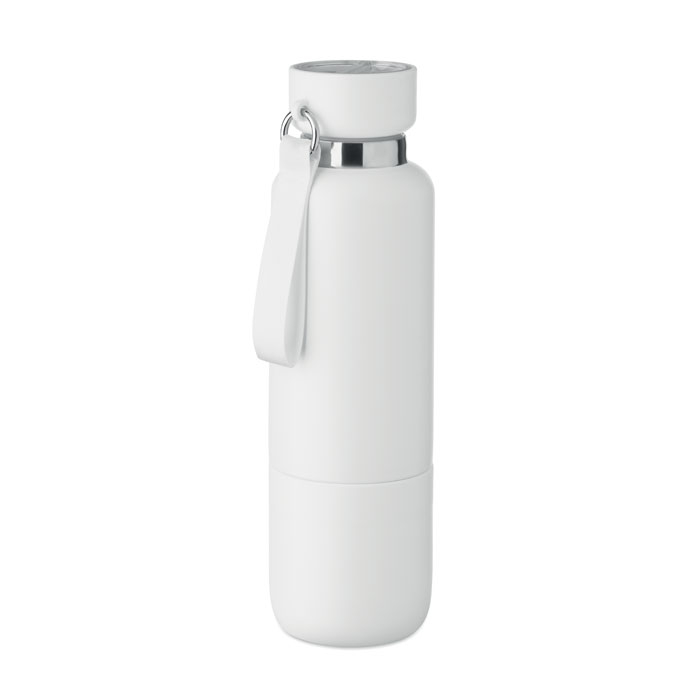 Bouteille isotherme 500 ml en acier recyclé promotionnelle Noeka Blanc