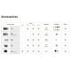 Tableau d’accessoires illustrés pour lanyards avec options de largeurs, matières et coloris.