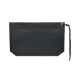 Pochette noire en rPET vue de dos à plat, sans personnalisation visible.