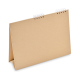 Calendrier de bureau en carton recyclé vu de l’arrière avec surface plane, sans personnalisation visible.