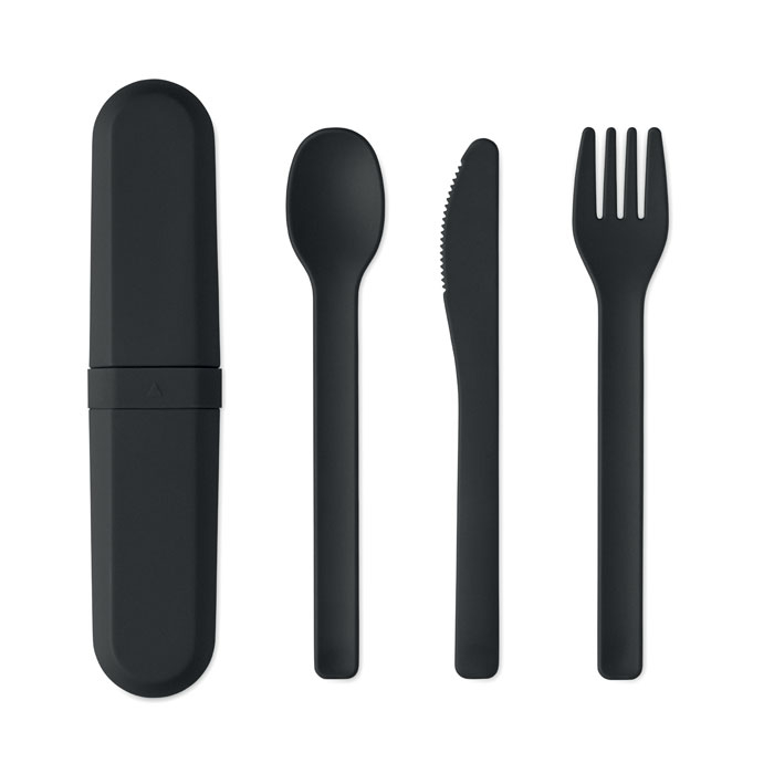 Set de couverts PLA publicitaire Biteful Noir