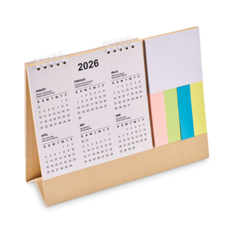 Calendrier bureau carton recyclé avec mémo à personnaliser Calendoo