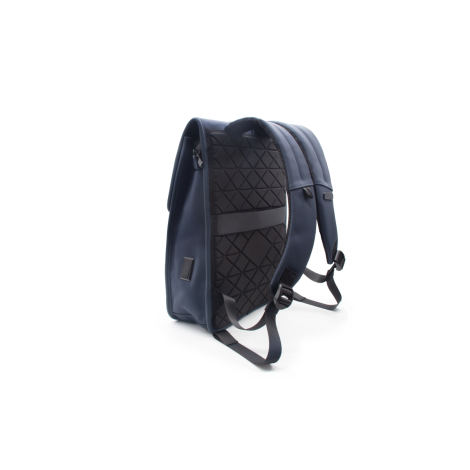 Dos matelassé noir à motif losanges avec bretelles réglables, vue arrière du sac.