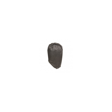 Housse de protection noire en tissu cylindrique avec cordon de serrage.