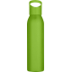 Bouteille d’eau verte 650 ml avec bouchon assorti à anse intégrée, vue de face.