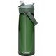 Bouteille d’eau verte translucide 750 ml avec bouchon assorti à clapet et anse latérale.