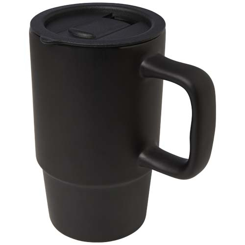 Mug céramique 450 ml promotionnel avec couvercle Carter Noir