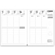 Double page intérieure d’un agenda grand format montrant la semaine de mai 2026 en colonnes horaires avec mentions de fêtes et e