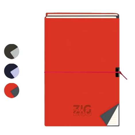 Agenda personnalisable perpétuel 15x21 cm souple Zig-Zag