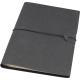 Carnet A5 noir à couverture souple avec fermeture élastique horizontale présenté de face.