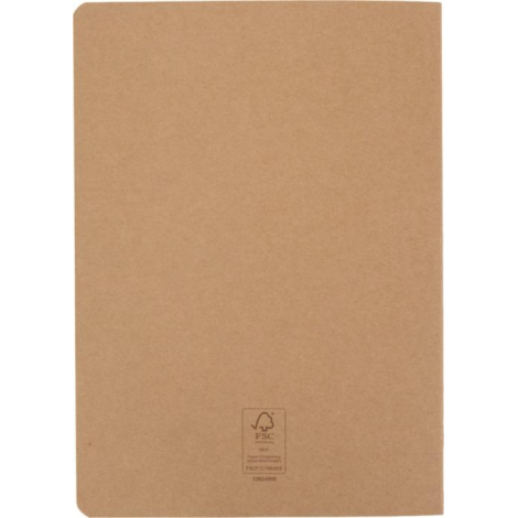 Carnet A5 en kraft souple avec coins arrondis, présenté de dos.