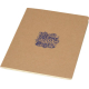 Carnet A5 en carton kraft souple présenté de face, marquage visible au centre de la couverture.