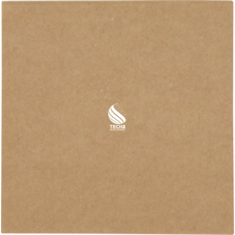 Bloc-notes autocollant kraft présenté de dos avec marquage centré sur la couverture.