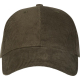 Casquette 6 pans en velours côtelé marron présentée de face sans marquage apparent.
