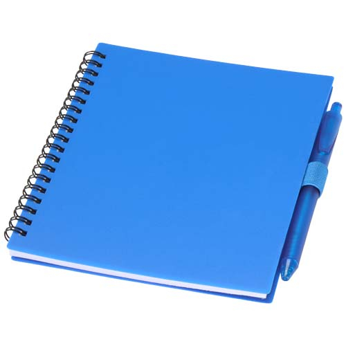 Carnet spirale et stylo bille personnalisé Niove Bleu