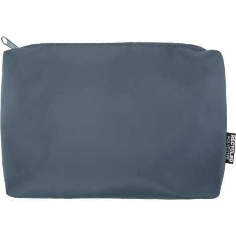 Trousse bleue présentée de dos, entièrement fermée.