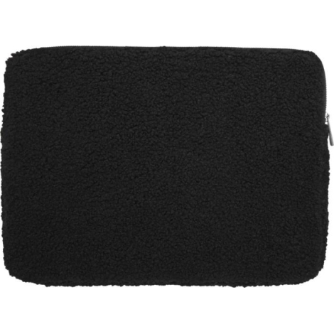 Vue arrière d’une housse noire fermée, à texture douce et uniforme.