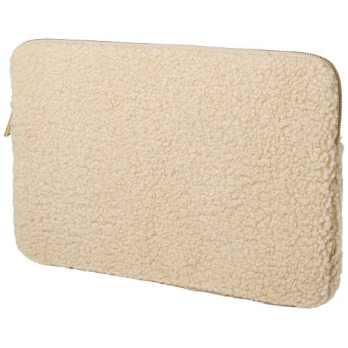 Housse ordinateur 13" sherpa recyclée personnalisable Bear Naturel