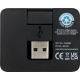 Vue arrière du hub montrant les ports USB et les mentions techniques imprimées, sans personnalisation visible.