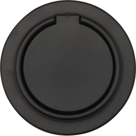 Support circulaire noir vu de dessus, anneau replié au centre, aucun marquage visible.