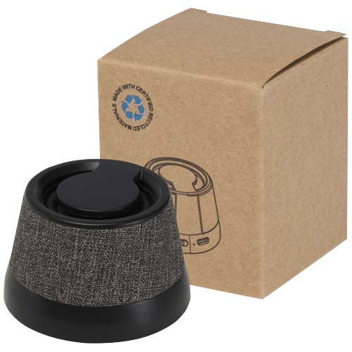 Enceinte promotionnelle 3 W en rPET recyclé Horna Noir