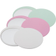 Ensemble de miroirs ronds Glider en coloris pastel — vert, rose et blanc — présentés fermés, sans personnalisation visible. Ensemble de miroirs ronds Glider en coloris pastel — vert, rose et blanc — présentés fermés, sans personnalisation visible.