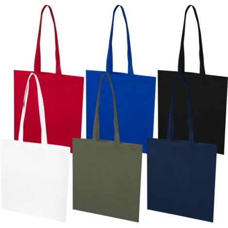 Ensemble de six sacs cabas plats présentés en éventail de couleurs blanche, rouge, bleue, kaki, noire et marine ; sans marquage  Ensemble de six sacs cabas plats présentés en éventail de couleurs blanche, rouge, bleue, kaki, noire et marine ; sans marquage