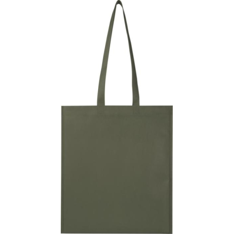 Sac cabas kaki avec anses longues, présenté de face ; aucune personnalisation apparente. Sac cabas kaki avec anses longues, présenté de face ; aucune personnalisation apparente.