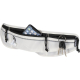 Ceinture de course blanche avec poches zippées contenant un téléphone, des écouteurs et des clés ; aucune personnalisation appar Ceinture de course blanche avec poches zippées contenant un téléphone, des écouteurs et des clés ; aucune personnalisation appar