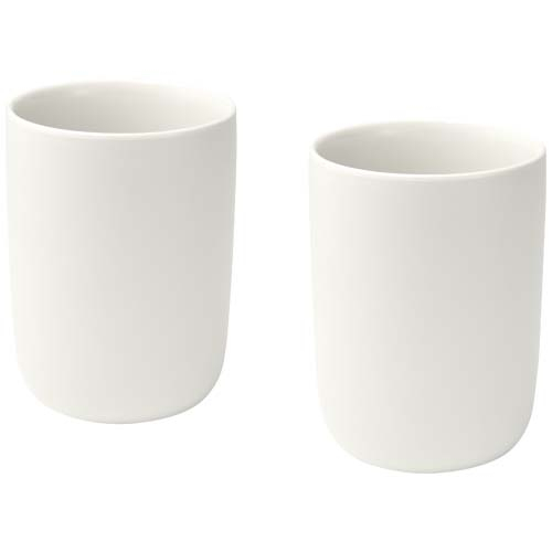 Duo de tasses publicitaires en céramique 350 ml Male Blanc