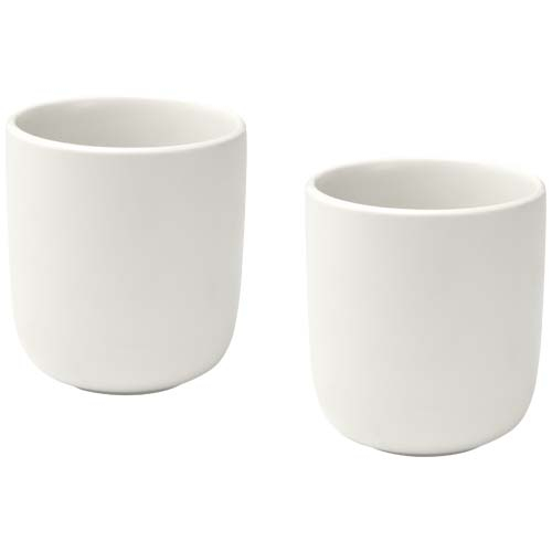 Ensemble de tasses 200 ml en céramique personnalisables Male Blanc