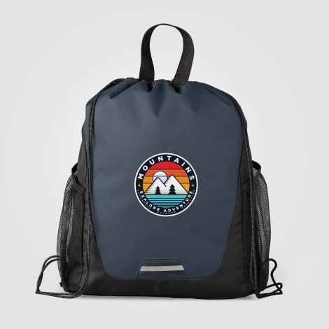 Sac bleu marine personnalisable avec marquage visible sur la face avant. Sac bleu marine personnalisable avec marquage visible sur la face avant.