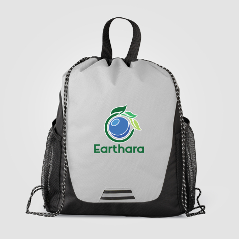 Sac gris clair personnalisable avec marquage visible sur la face avant. Sac gris clair personnalisable avec marquage visible sur la face avant.