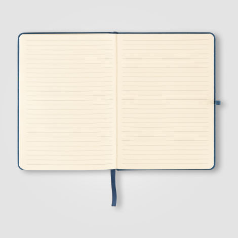 Vue intérieure du carnet laissant apparaître les pages lignées en papier recyclé. Vue intérieure du carnet laissant apparaître les pages lignées en papier recyclé.