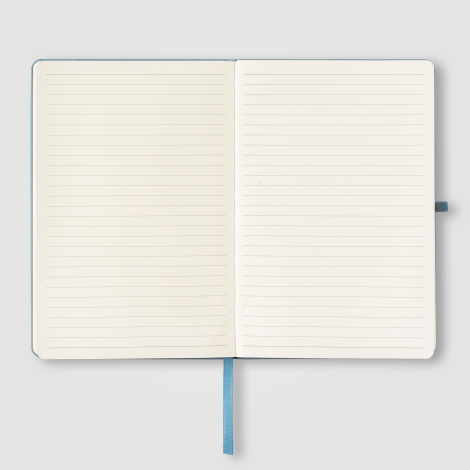 Vue intérieure du carnet présentant les pages lignées. Vue intérieure du carnet présentant les pages lignées.