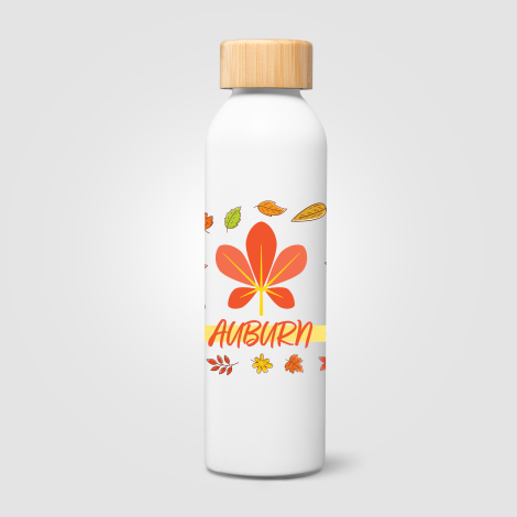 Gourde blanche promotionnelle avec marquage quadri tout autour. Gourde blanche promotionnelle avec marquage quadri tout autour.