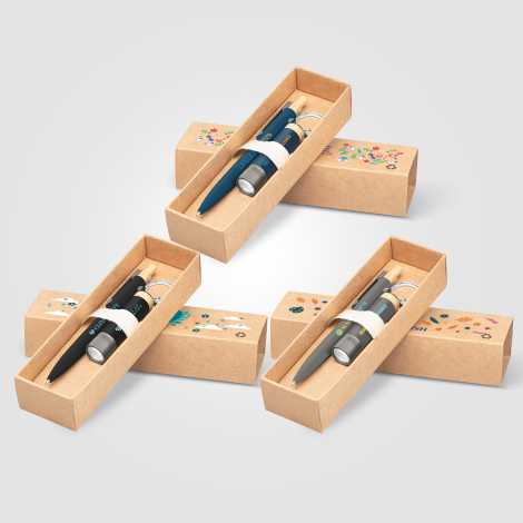 Coffret cadeau stylo et lampe en aluminium recyclé personnalisable Reborn Coffret cadeau stylo et lampe en aluminium recyclé personnalisable Reborn