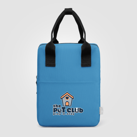 Sac isotherme bleu avec marquage quadri sur l’avant Sac isotherme bleu avec marquage quadri sur l’avant