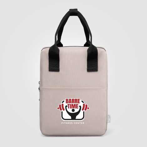 Sac isotherme beige avec marquage quadri sur l’avant Sac isotherme beige avec marquage quadri sur l’avant