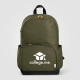 Sac à dos kaki promotionnel avec marquage blanc visible à l’avant Sac à dos kaki promotionnel avec marquage blanc visible à l’avant