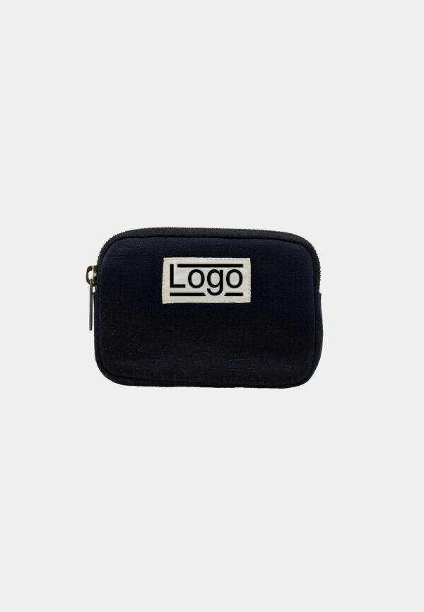 Porte-monnaie coton bio personnalisable Joséphine Noir