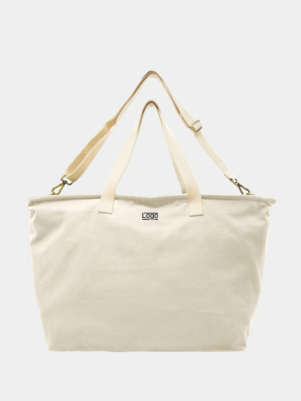 Sac week-end en coton bio personnalisable Jade Ecru