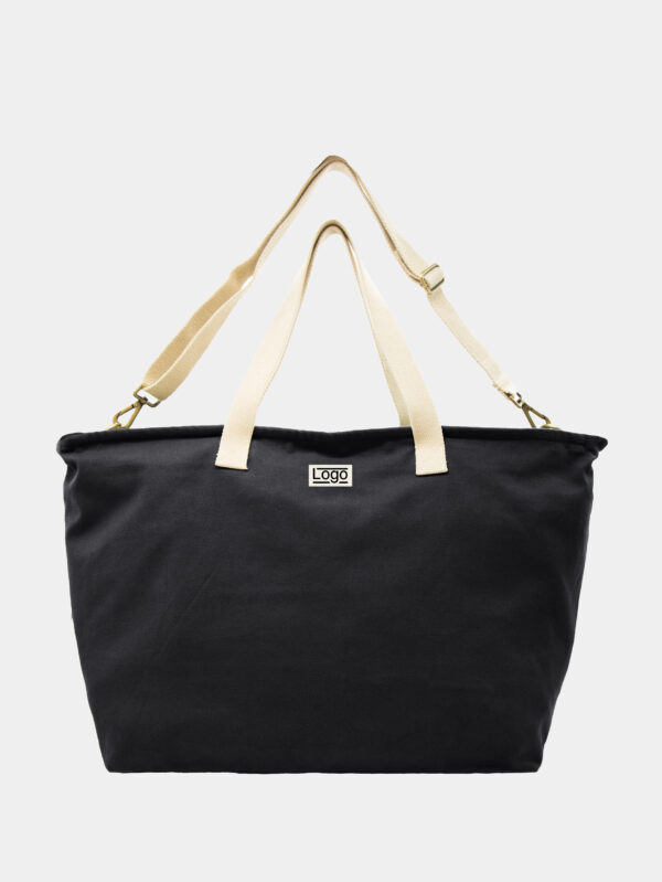 Sac week-end en coton bio personnalisable Jade Noir