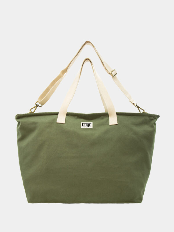 Sac week-end en coton bio personnalisable Jade Olive