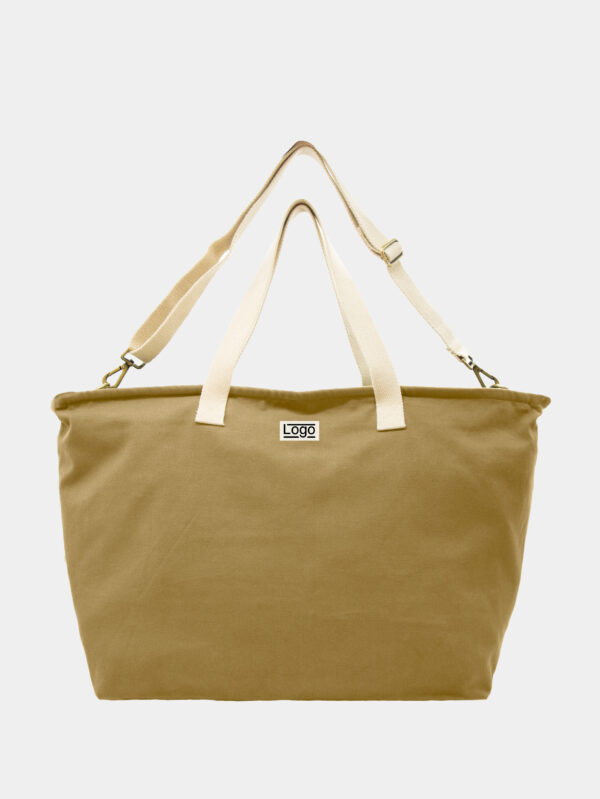 Sac week-end en coton bio personnalisable Jade Ocre