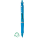 Stylo bille turquoise translucide de face avec grip texturé Stylo bille turquoise translucide de face avec grip texturé